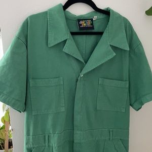 Like New Big Bud Press Short Sleeve Green Jumpsuit